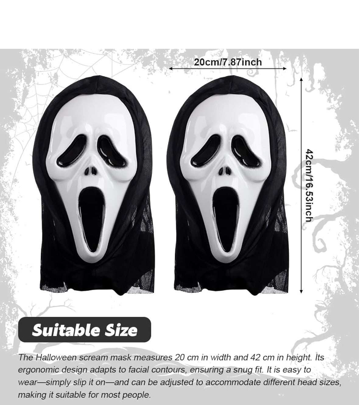 Halloween Grusel Masken (3Stk.)