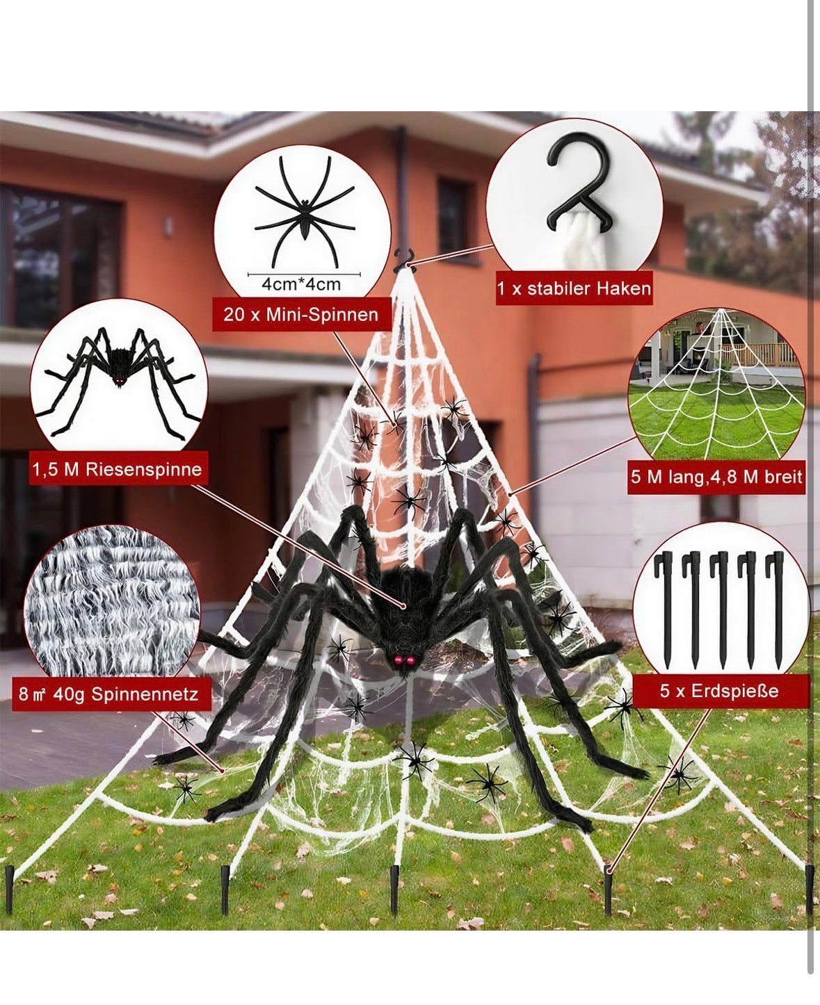 5M Spinnennetz Deko für Helloween (Helloween Dekoration)